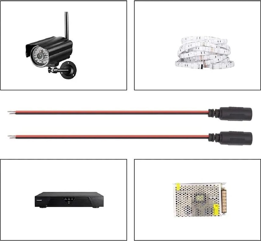 18AWG 10 Pairs Each DC Power Pigtail Cable 12V 5A Male & Female 10 Pairs DC Power Plug Adapter Connector for CCTV Home Security Surveillance Camera DC