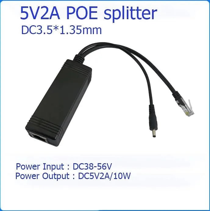 WiredCom® Deluxe POE Splitter Active Power Over Ethernet Splitter 48V to 12V for POE Devices, Switches, IP Camera, IP Phone DEPOES1X