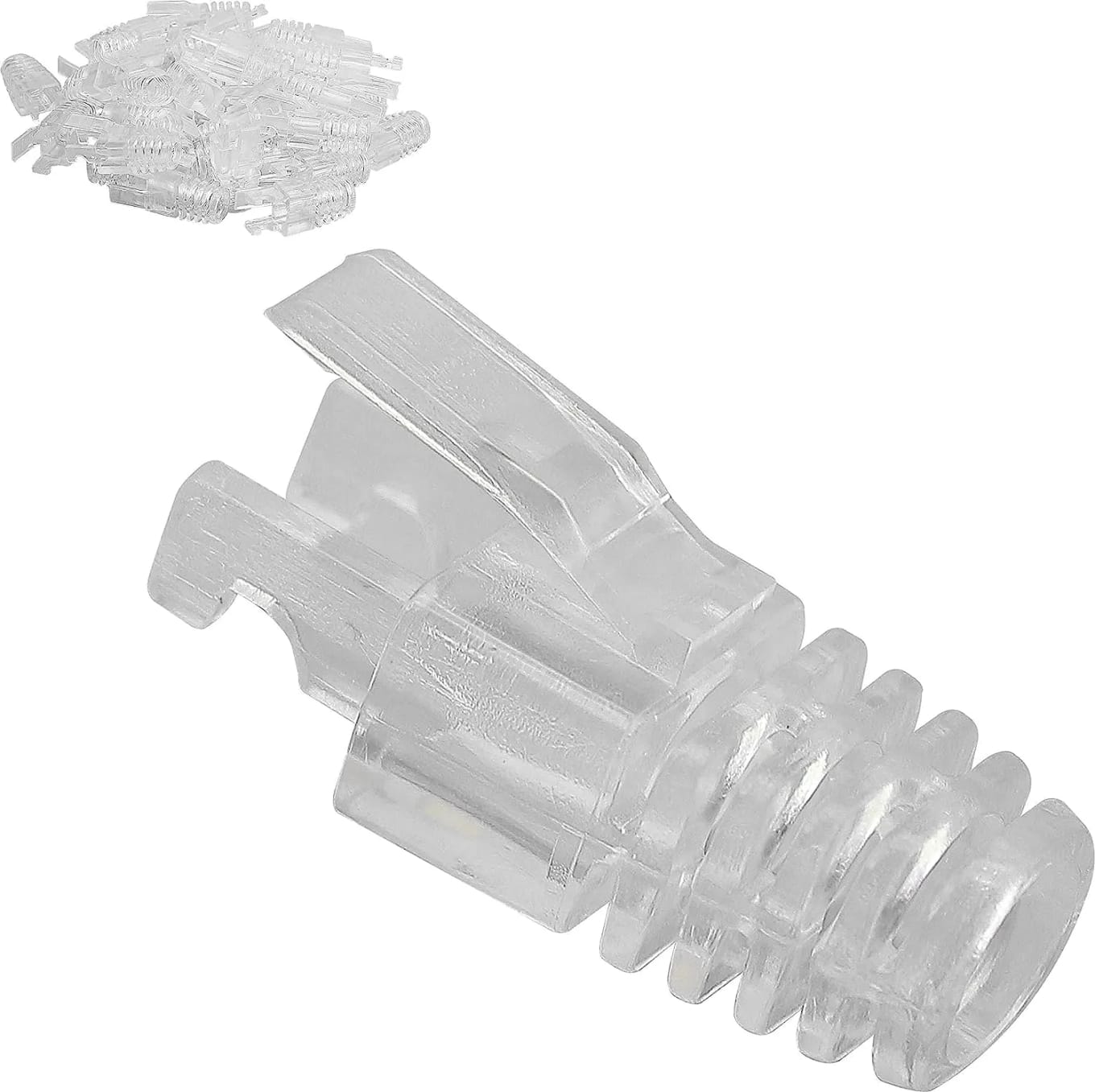 WiredCom® Cat5E Cat6 Rj45 Plugs Ethernet Network Cable Strain Relief Socket Boots Caps RJ-45 Connector Silicone Cap (Transparent)