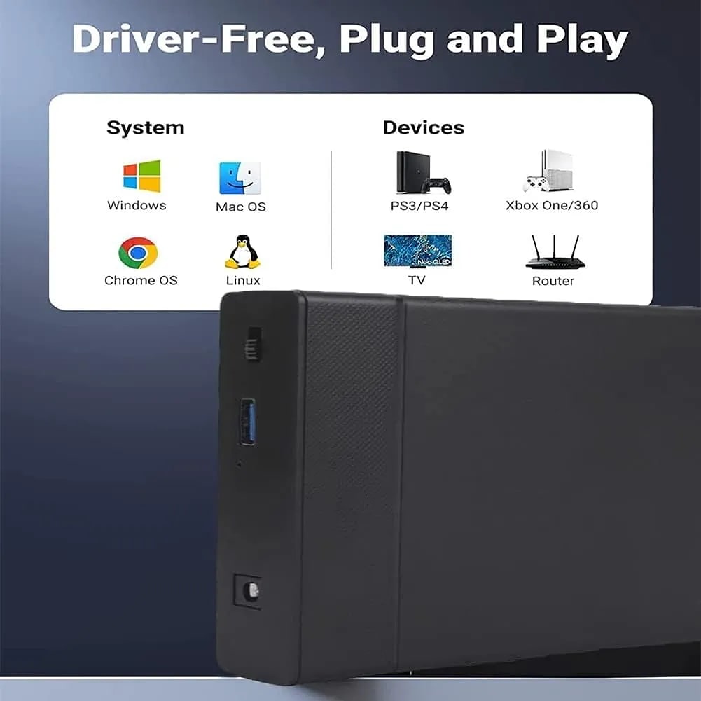 WiredCom 2 in 1 External Hard Drive Casing for 2.5″ & 3.5″ Sata Hard Drives Dual 2.5 inch and 3.5 inch HDD Enclosure.