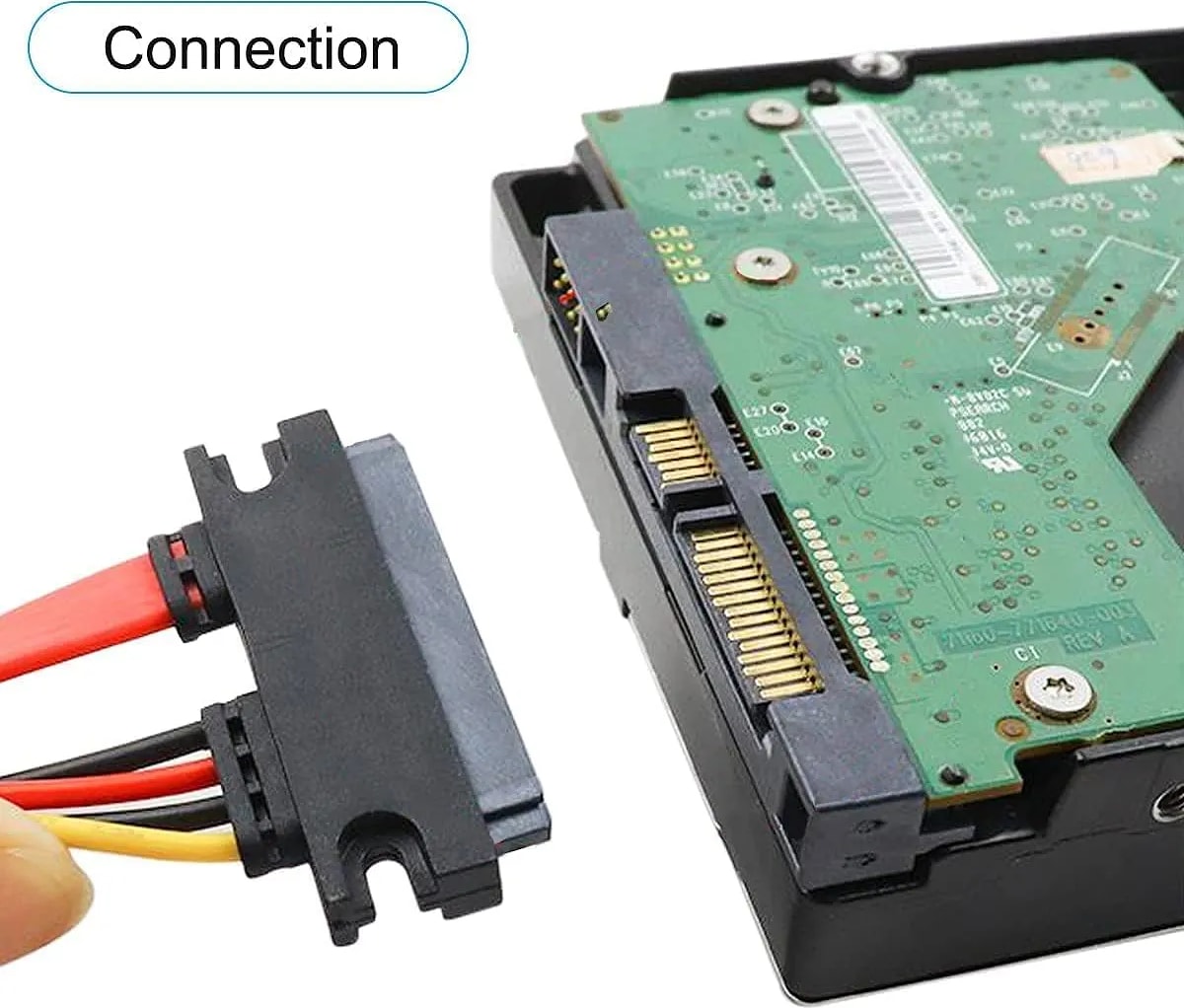 WiredCom 22Pin Male to Female SATA Power Cable 22Pin (7+15) Male Plug to 22 Pin (7+15) Female Jack Connector SATA Serial ATA Data Power Combo Extension Cables Wire Cords Cable