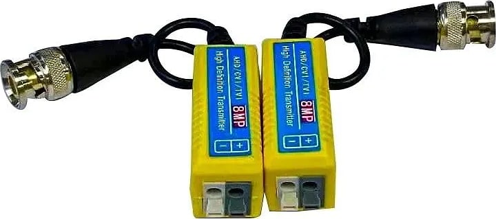 WiredCom 8MP Split Joint Mini CCTV BNC HD-CVI/TVI/CVBS/AHD Passive Transceiver Video Balun
