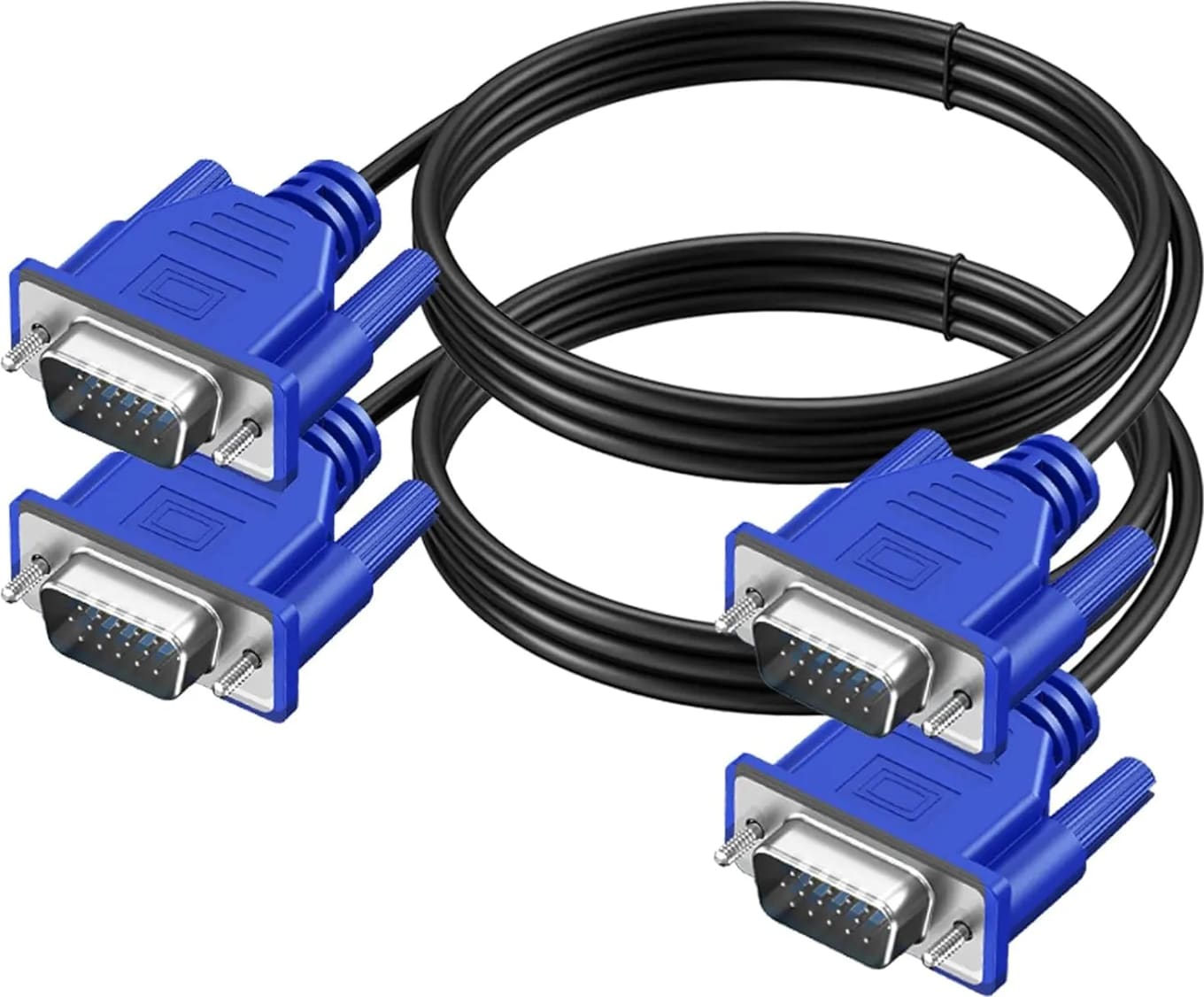 WiredCom® VGA Computer Monitor Cable, VGA Male to Male Cord 1080P Full HD High Resolution for Monitor TV Computer Projector-Blue