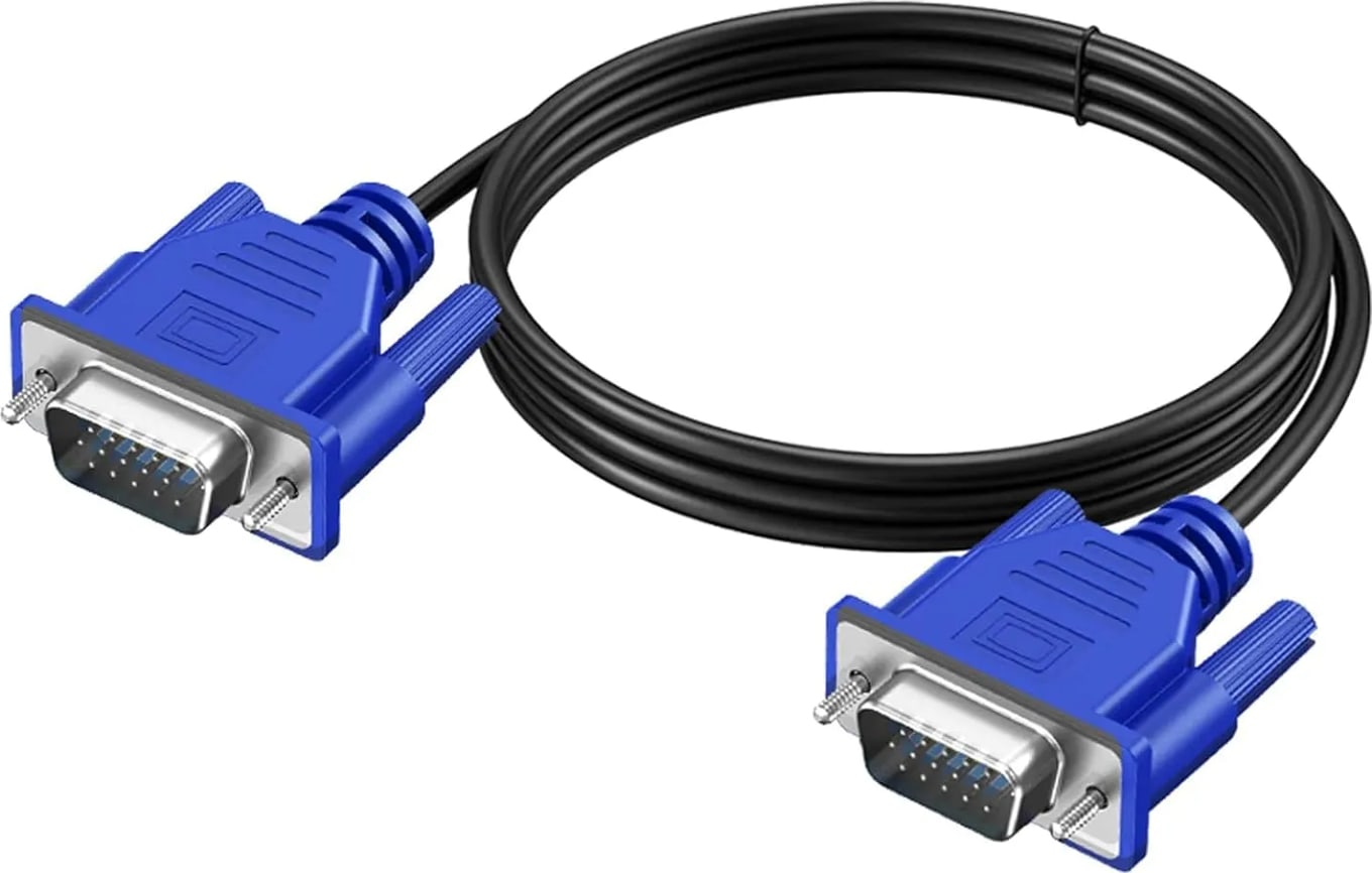 WiredCom® VGA Computer Monitor Cable, VGA Male to Male Cord 1080P Full HD High Resolution for Monitor TV Computer Projector-Blue