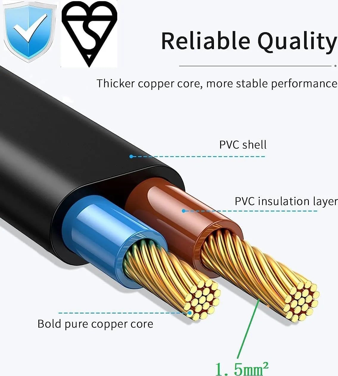 WiredCom® Heavy Duty Extension Cord, IEC 320 C19 to IEC 320 C20 Male to Female Black Server Extension Cord, 16A 250V , 14AWG, Heavy Gauge Extension Server Power Cord Cable