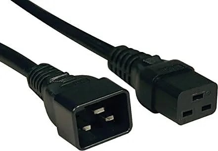 WiredCom® Heavy Duty Extension Cord, IEC 320 C19 to IEC 320 C20 Male to Female Black Server Extension Cord, 16A 250V , 14AWG, Heavy Gauge Extension Server Power Cord Cable