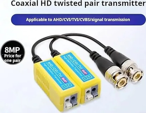 WiredCom® Video Balun | 8MP, 4K Passive HD BNC Video Balun Transceiver Transmitter Via Rj45 Cable AHD/TVI/CVI/CVBS for Full HD CCTV DVR Security Surveillance Camera System
