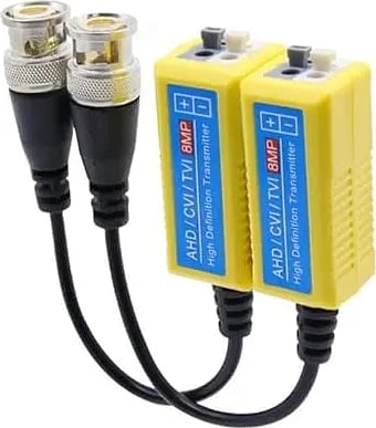 WiredCom® Video Balun | 8MP, 4K Passive HD BNC Video Balun Transceiver Transmitter Via Rj45 Cable AHD/TVI/CVI/CVBS for Full HD CCTV DVR Security Surveillance Camera System