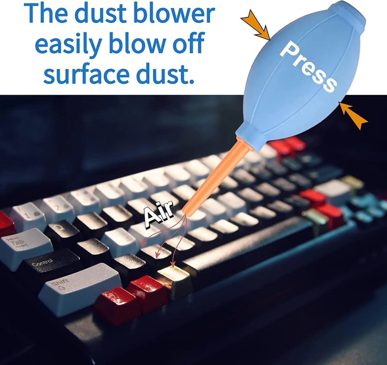 WiredCom Rubber Dust Cleaner Air Blower for Keyboard,Digital SLR Camera, Lens, Watch, Cell Phone, Computer Laptop (Random Color) (Pack of 2)