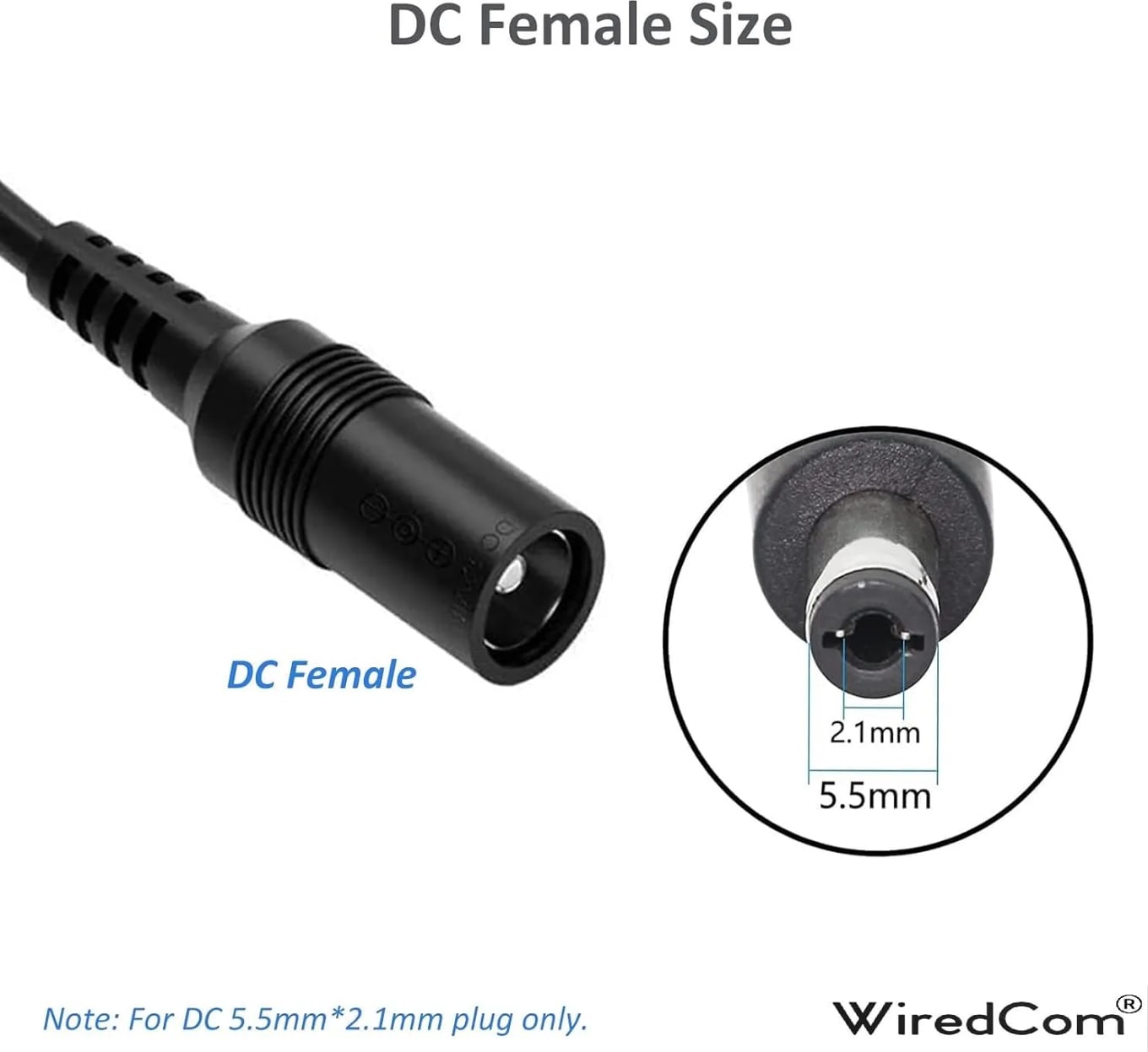 WiredCom DC Female to Male Output Power Splitter Cable || DC CCTV Camera Power Splitter Cable Y Adapter for CCTV Security Cameras and LED Strip Lights Deguangxin (1 to 4 way, Pack of 1)