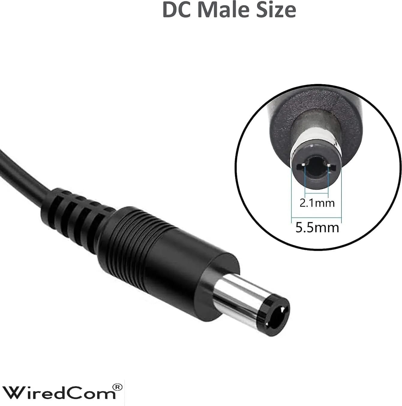 WiredCom DC Female to Male Output Power Splitter Cable || DC CCTV Camera Power Splitter Cable Y Adapter for CCTV Security Cameras and LED Strip Lights Deguangxin (1 to 4 way, Pack of 1)