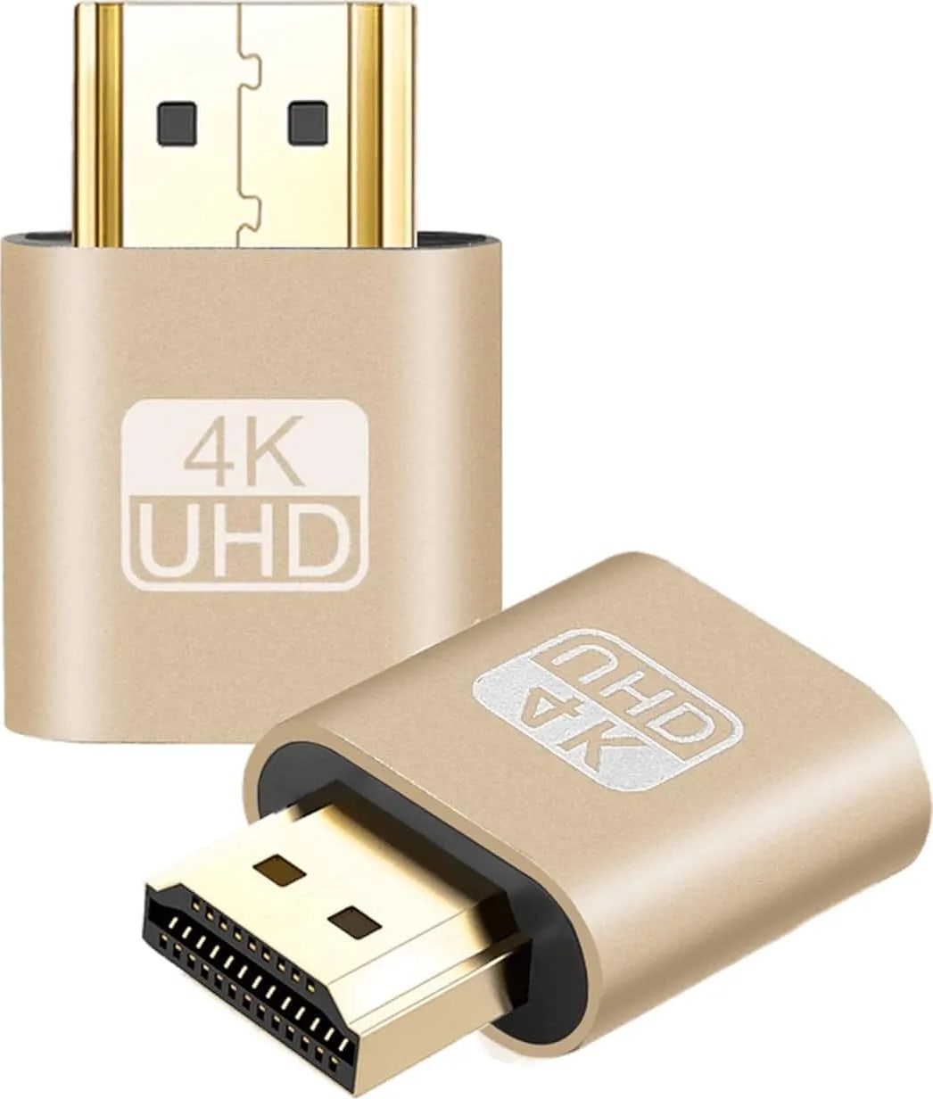 WiredCom HDMI 4K Dummy Adapter, High Resolution HD Virtual Monitor Display Headless Converter
