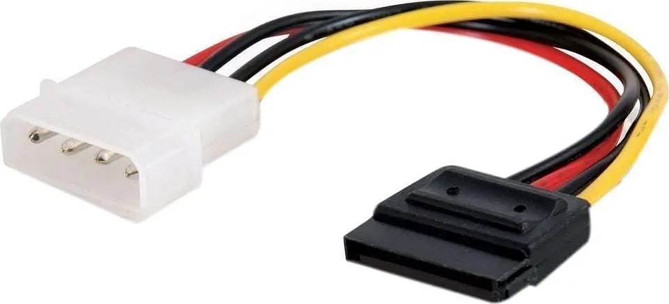 WiredCom Pack of 4,Molex to SATA Cable,12 Pin SATA to 4 Pin Molex Power Adapter Cable Cord for SATA Hard Drives & CD ROM Drives,Multi-colored