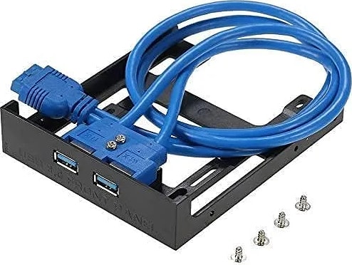 WiredCom USB 3.0 Front Panel Hub 2 Port Expansion Bay 20 Pin to USB3.0 60cm Bracket Adapter Cable for PC Desktop 2.5" Floppy Bay