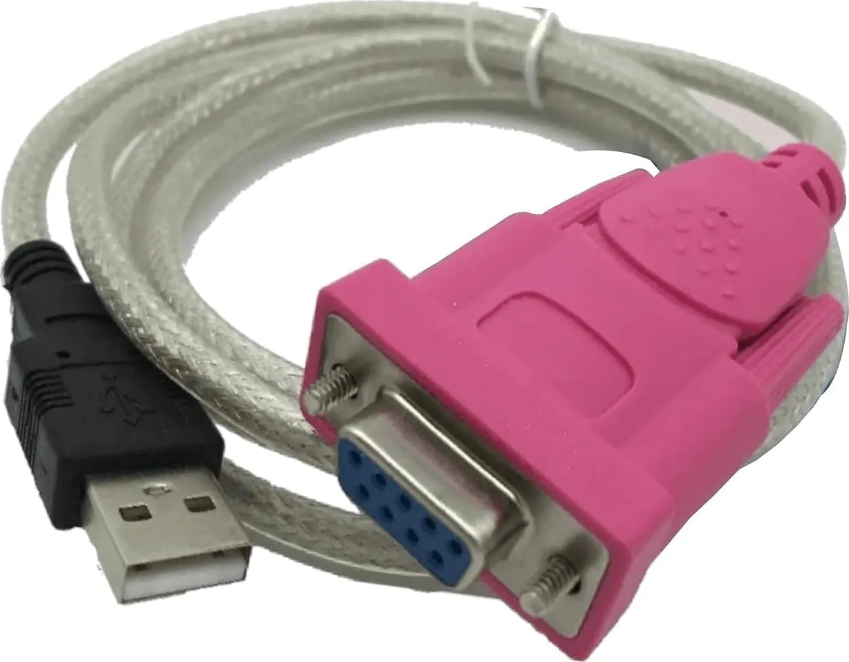WiredCom USB to RS232 Serial Port Adapter Cable, USB2.0A Male to RS-232 Female 9 Pin Connector Pink Cable Adapter