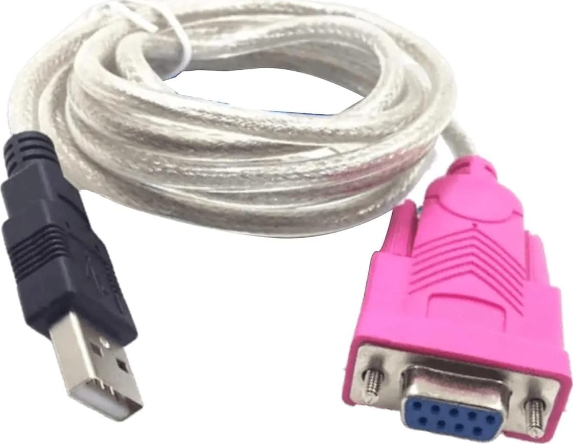 WiredCom USB to RS232 Serial Port Adapter Cable, USB2.0A Male to RS-232 Female 9 Pin Connector Pink Cable Adapter
