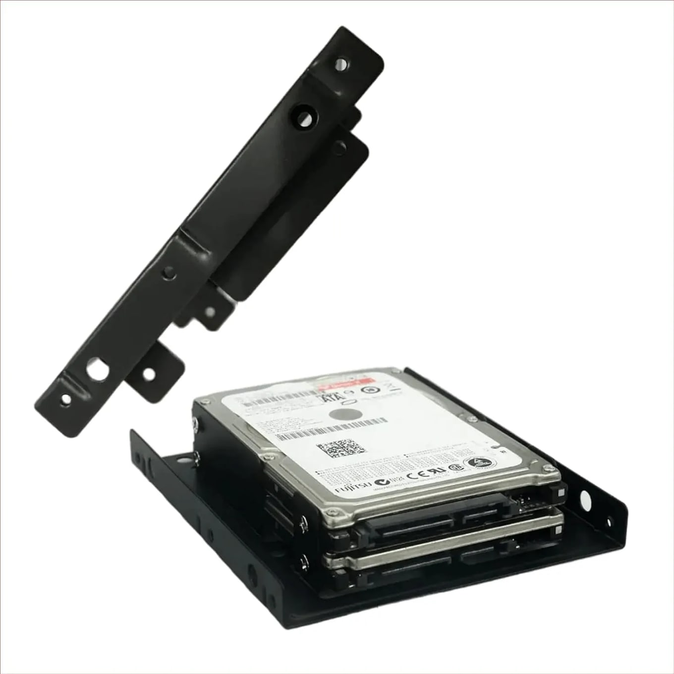 WiredCom® |2 Pcs| 2.5 to 3.5 Bay Internal Hard Disk HDD SSD Bracket Hard Drive Dual Desktop SSD Mounting Bracket Trey