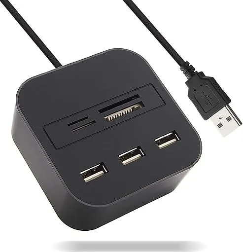 WiredCom® All in One Combo Card Reader & 3 Port USB 2.0 Hub