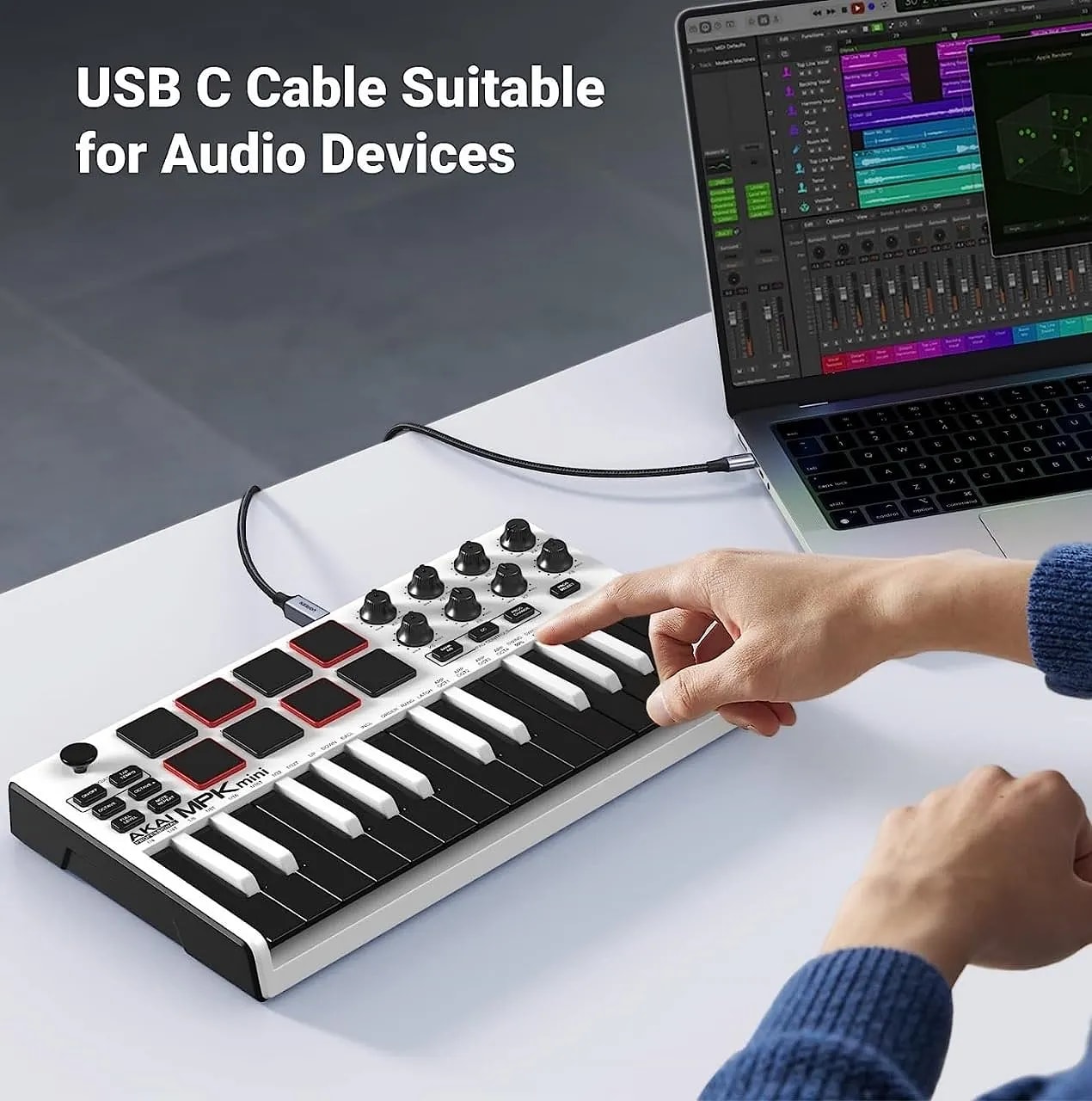 WiredCom® USB C Printer Cable 6.6 foot, USB C to Printer Cable USB C to B, Scanner Cable Printer Cable to USB C MIDI Cable for Yamaha Casio Digital Piano MIDI Controller DJ Controller, 2 Meter Black