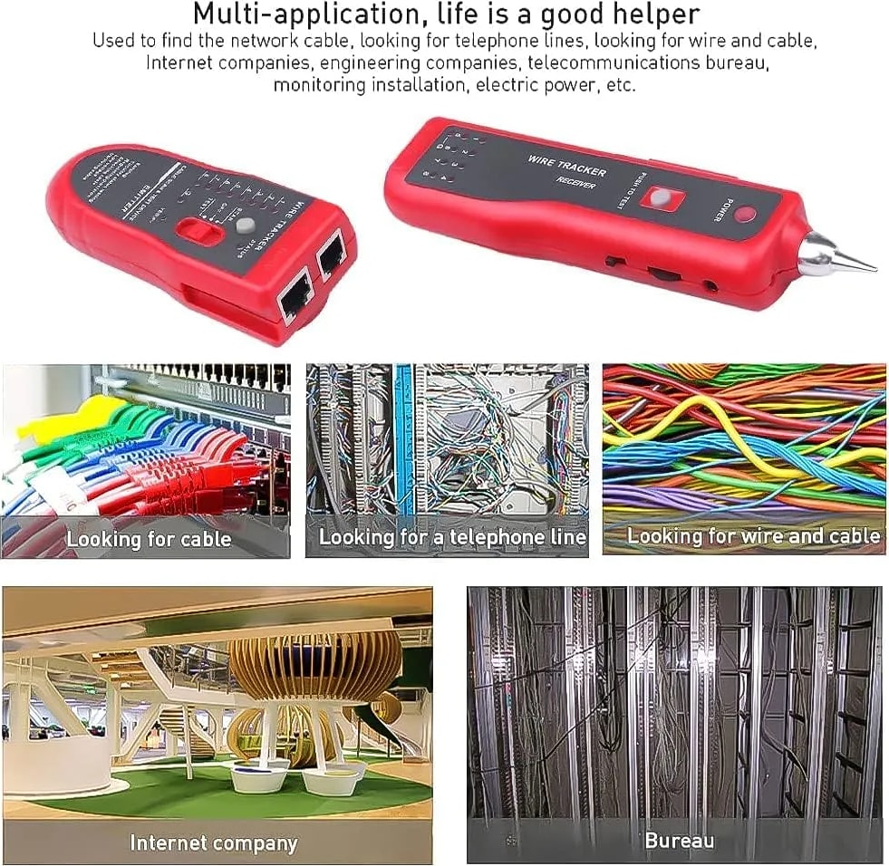WiredCom® Wire Tracker Cable Break Point Tester for Network Cable Check RJ45 Ethernet LAN Telephone Line Finder Checker RJ11
