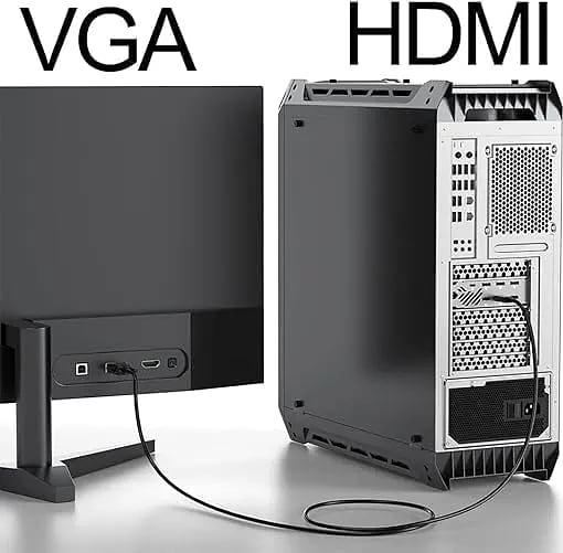 HDMI to VGA Cable Gold-Plated 1080P HDMI Male to VGA Male Active Video Adapter Converter Cord (6 Feet/1.8 Meters)