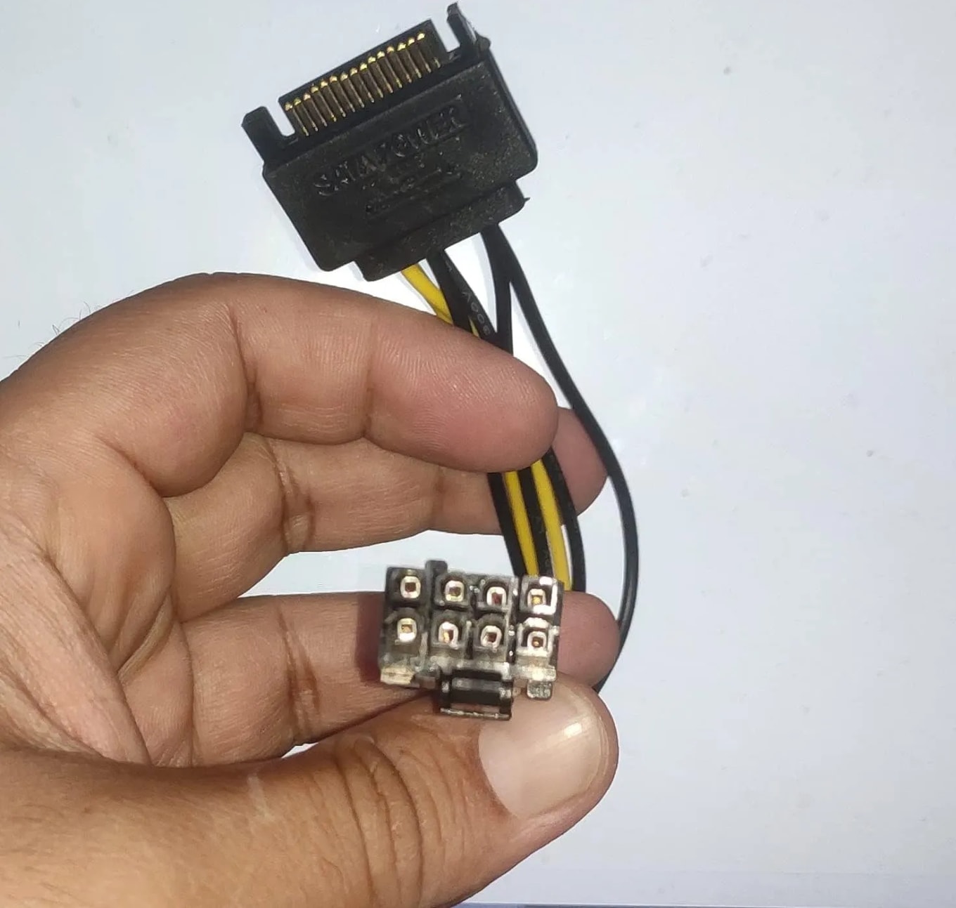 WiredCom 15Pin SATA Male to 8pin |6+2| PCI-E Female Video Card Power Supply Component, 8 Pin PCIe to SATA 15 Pin Power Cable