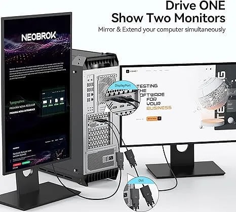 WiredCom DisplayPort to DVI Adapter, DisplayPort to DVI-D Single Link Adapter Male to Female Compatible for Lenovo, Dell, HP with Computer, Desktop, Laptop, PC, Monitor, Projector