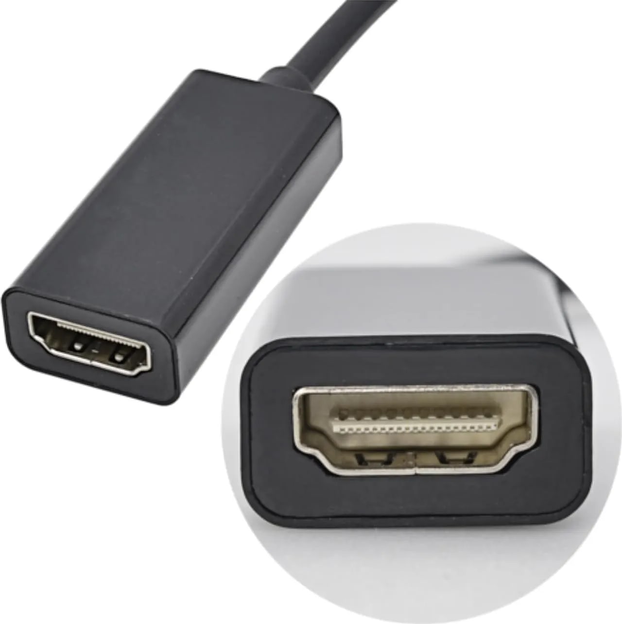 WiredCom DP to HDMI Adapter, Display Port Male to HDMI Female Unidirectional Thunderbolt Converter, Black or White, Assorted