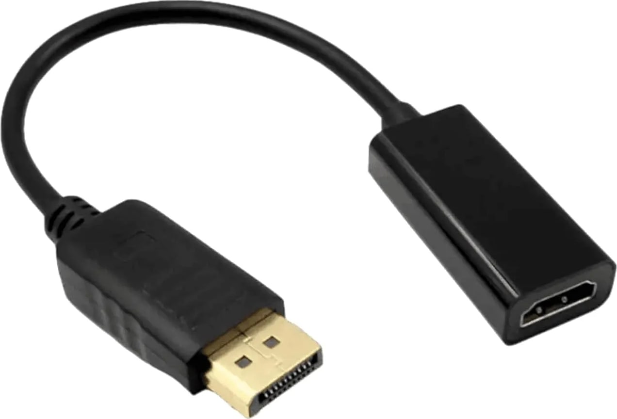 WiredCom DP to HDMI Adapter, Display Port Male to HDMI Female Unidirectional Thunderbolt Converter, Black or White, Assorted