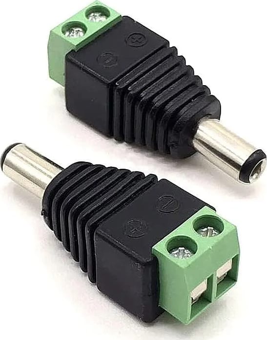 WiredCom® 20Pc Male and 20Pc Female 2.1x5.5mm DC Power Cable Jack Adapter Connector Plug Led Strip CCTV Camera Use 12V+20Pc Coaxial Camera Vedio BNC Male Connector for Coax CAT5 to CCTV(60 Pc)
