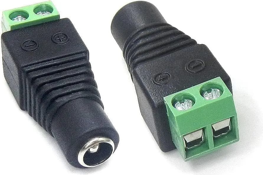 WiredCom® 20Pc Male and 20Pc Female 2.1x5.5mm DC Power Cable Jack Adapter Connector Plug Led Strip CCTV Camera Use 12V+20Pc Coaxial Camera Vedio BNC Male Connector for Coax CAT5 to CCTV(60 Pc)