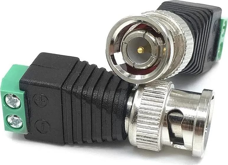 WiredCom® 20Pc Male and 20Pc Female 2.1x5.5mm DC Power Cable Jack Adapter Connector Plug Led Strip CCTV Camera Use 12V+20Pc Coaxial Camera Vedio BNC Male Connector for Coax CAT5 to CCTV(60 Pc)