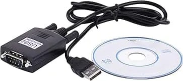 WiredCom® USB to RS-232 Serial Converter Cable, USB to Serial 9-Pin DB-9 RS-232 Converter Cable - Black, Plug and Play, Supports Windows & Mac, Over 1 Mbps Data Transfer Rate, Includes Driver CD