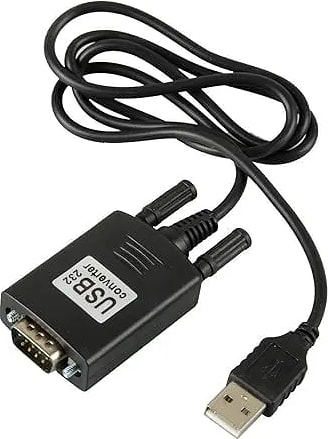 WiredCom® USB to RS-232 Serial Converter Cable, USB to Serial 9-Pin DB-9 RS-232 Converter Cable - Black, Plug and Play, Supports Windows & Mac, Over 1 Mbps Data Transfer Rate, Includes Driver CD