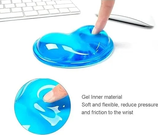 Wrist Gel pad, Silicon Gel Wrist Support, Gel Wrist Rest Cushion Heart-Shaped Translucence Ergonomic Mouse Pad Cool Hand Pillow Effectively Reduce Wrist Fatigue Painst Fatigue Pain [Pack Of 2]