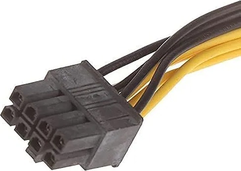 WiredCom ATX 4 Pin Male to 8 Pin Female EPS Power Cable Adapter CPU Power Connector, CPU Power Extension Cable 4-Pin to 8-Pin ATX Motherboard, 18CM (Pack of 2)