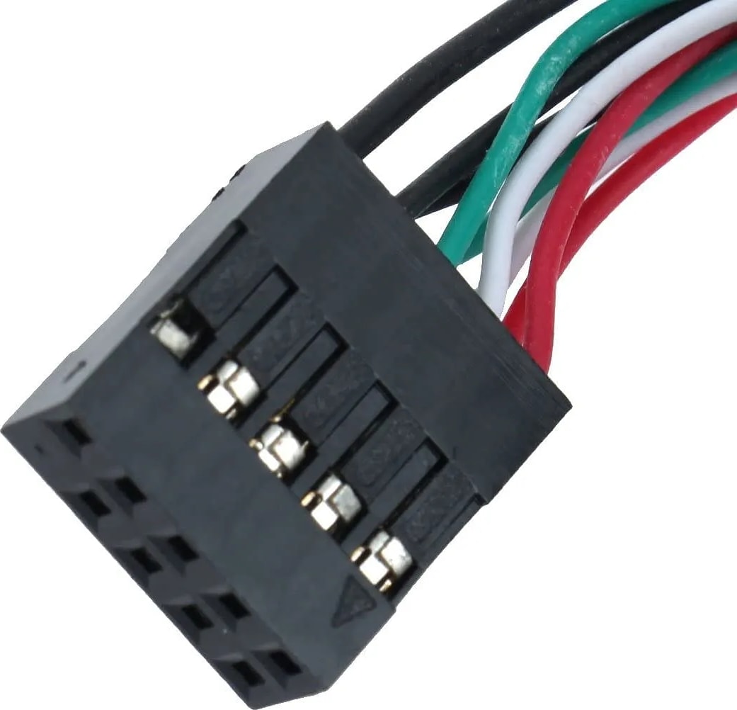 WiredCom® 2 Port USB 2.0 Motherboard Rear Panel Expansion Bracket to IDC 9 Pin Motherboard USB Cable Host Adapter