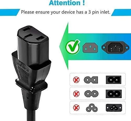 WiredCom® 250 Volts 3 Pin Computer Desktop Power Cable Cord