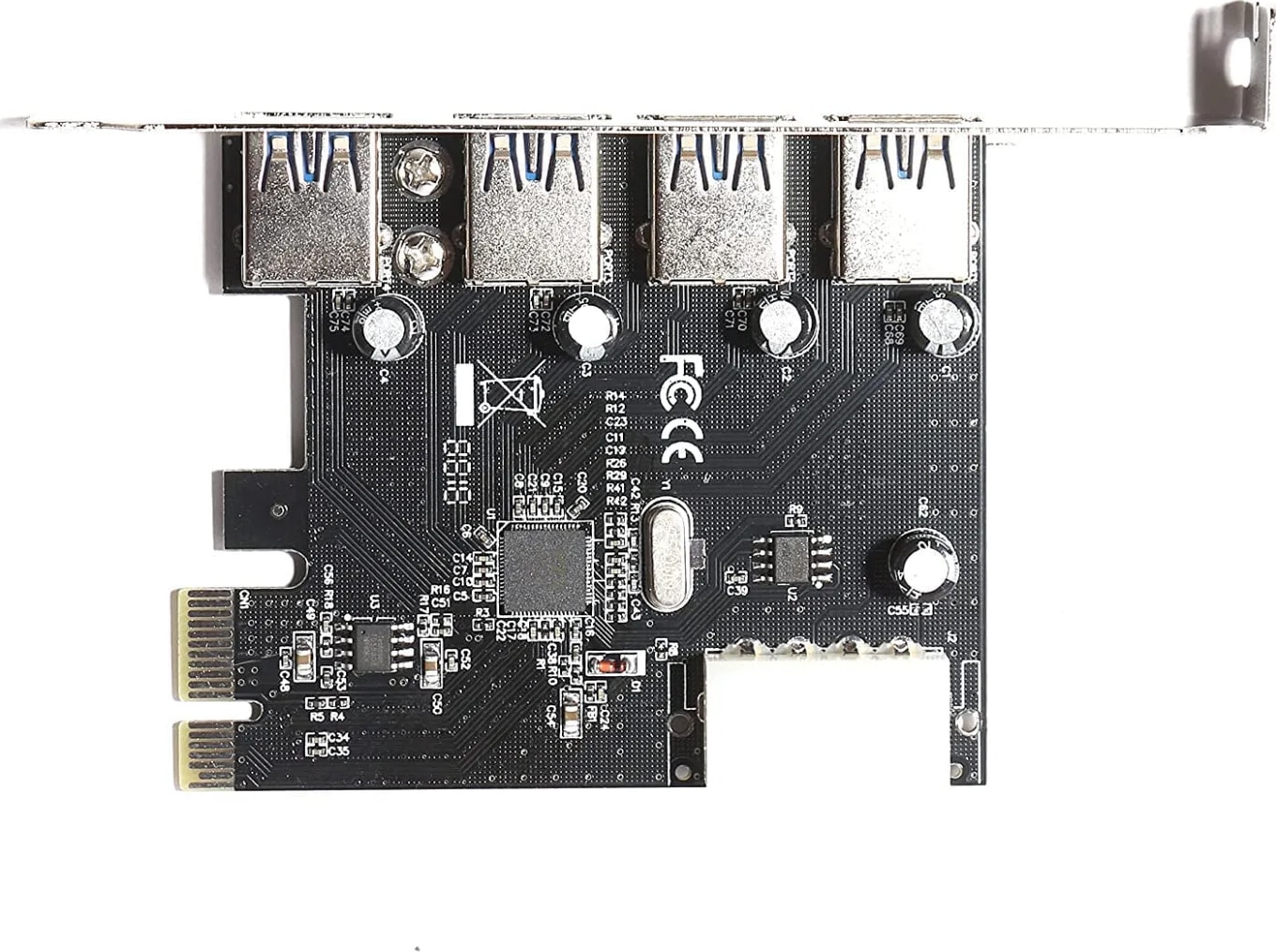 WiredCom® 4 Port USB 3.0 PCI Express Card up to 5 Gbps Speed, with 4-Pin Power Connector PCI-E