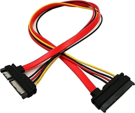 WiredCom® 22-pin (7+15) Sata Male to Female Data and Power Combo Extension Cable - Slimline Sata Extension Cable M/f - 20inch (50cm)