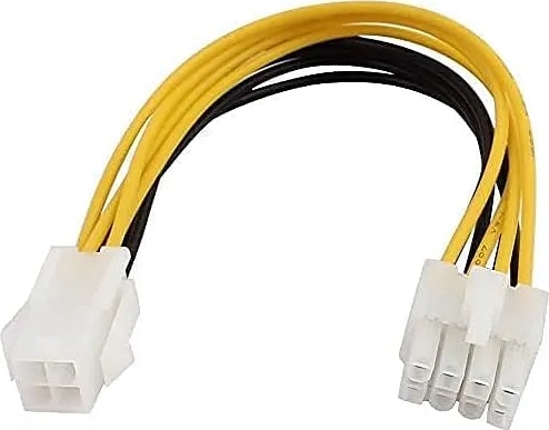 WiredCom® 4 Pin Male to 8 Pin Female EPS Power Cable Adapter CPU Power Connector (18CM)