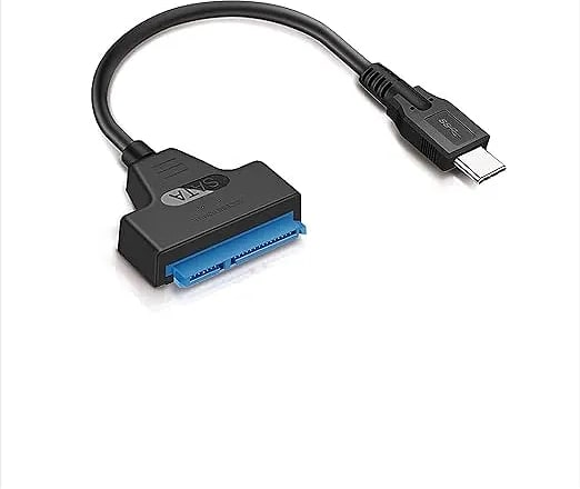 WiredCom® Type C to SATA Converter Adapter, Type C to SATA Cable Adapter for 2.5" Hard Disk Drive HDD SSD.(Black)