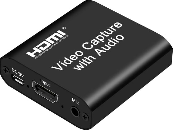 WiredCom® 4K HDMI Video Capture Card with 3.5mm Audio Output Mic Input for Zoom Meeting Game Recording Support USB 3.0 PC Live Streaming Broadcast YouTube Live (Black)
