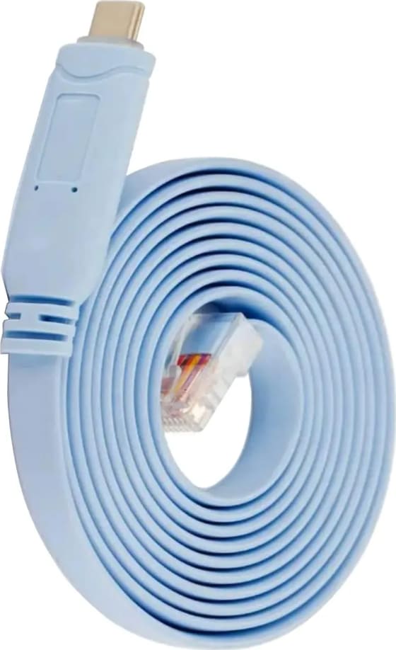 WiredCom® USB C to RJ45 Console Cable with FTDI Chip for Routers/Switches Support and Other USB-C Laptops