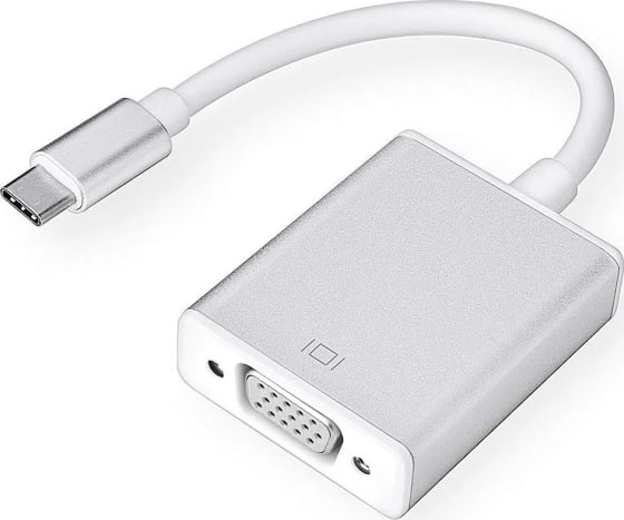 WiredCom® USBType C to VGA Adapter, USB 3.1 Type C (Thunderbolt 3) to VGA Converter Compatible with MacBook Pro, New MacBook, MacBook Air 2018, Dell XPS 13/15, Surface Book 2 and More