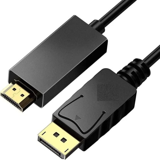 WiredCom® 4K DisplayPort to HDMI Cable, Uni-Directional DP to HDMI Adapter, DisplayPort to HDMI Converter with Durable Shell, DP to HDMI Cord for HDTV, Monitor, AMD, NVIDIA, Lenovo, HP, etc (1.8m)