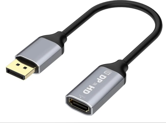 WiredCom® Displayport (Dp) to Hdmi Adapter,Gold-Plated Uni-Directional Display Port Pc to Hdmi Screen Converter (Male to Female) Compatible with Hp,Dell,Lenovo,Nvidia,AMD & More,Passive and Black