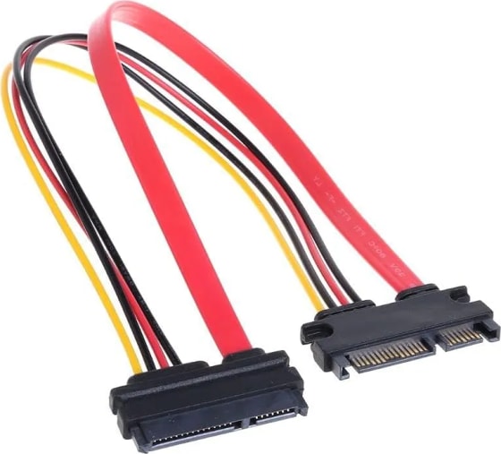 WiredCom 22Pin Male to Female SATA Power Cable 22Pin (7+15) Male Plug to 22 Pin (7+15) Female Jack Connector SATA ATA Data Power cable
