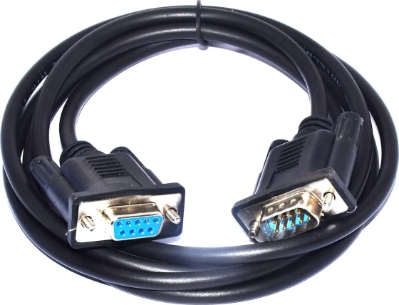 WiredCom RS232 Male Female DB9 male to Female Serial Pin Cross cable data converter cable (1.5 Mtr.)