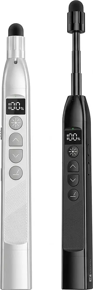WiredCom® Smart 4-in-1 Wireless Presenter Remote & Telescopic Teacher’s Pointer –  Digital Power Display, Touchscreen Stylus, and One-Key Hyperlink for Classroom & Office